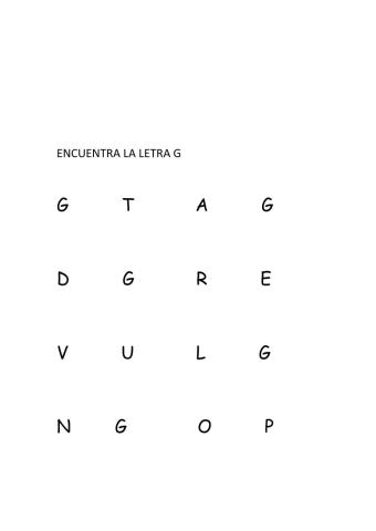 Encuentra la letra g