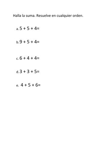 Suma de tres digitos