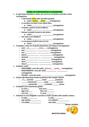 I verbi: le coniugazioni e le desinenze