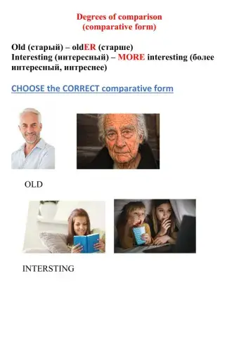 Degrees of comparison (COMPARATIVE FORM)
