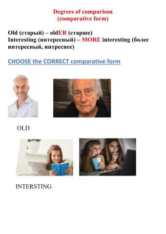 Degrees of comparison (COMPARATIVE FORM)