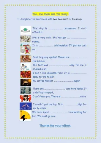 Too, too much, too many