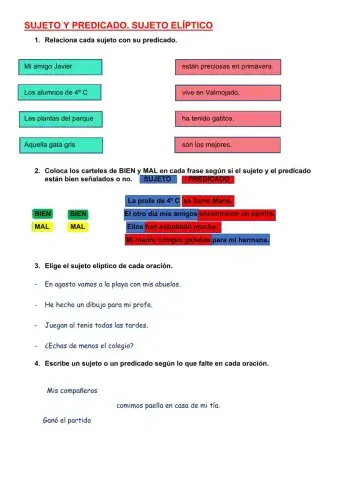 Sujeto y predicado