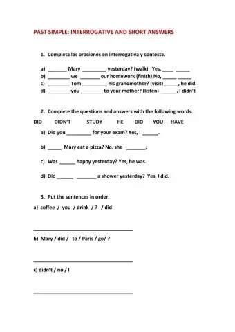 Past simple interrogative