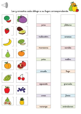 VOCABULARIO DE LA FRUTA