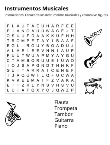 Sopa de letras instrumentos
