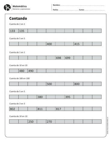 Series numéricas de tres cifras