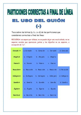 Uso del guión a final de línea