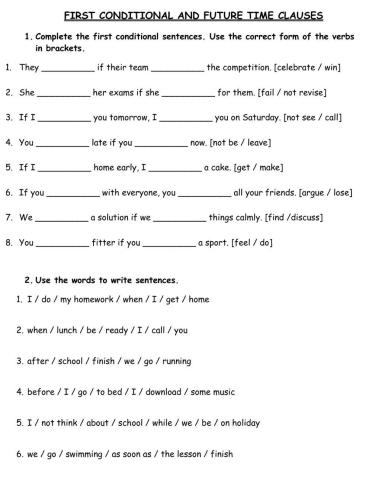 First Conditional - Future time clauses