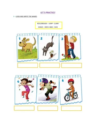 Action verbs - Practice