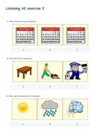 Listening A2 exercise 2