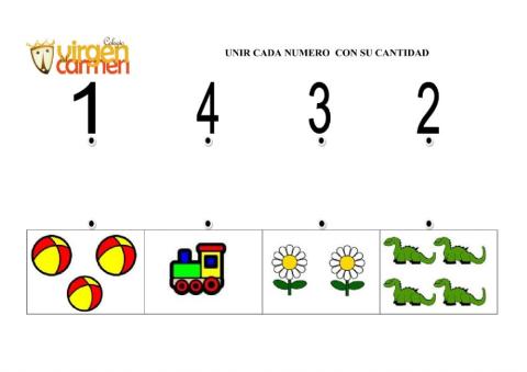 Unir cada número con su cantidad