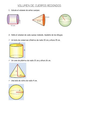 Volumen de cuerpos redondos