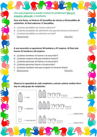 Deberes para el fin de semana