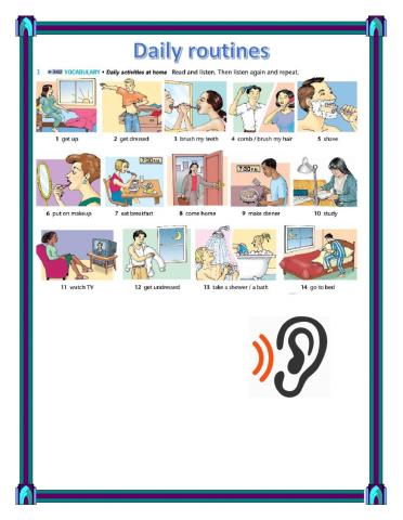 Daily routine pictionary