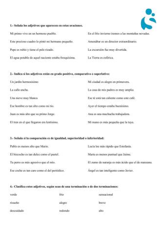 Repasamos el adjetivo