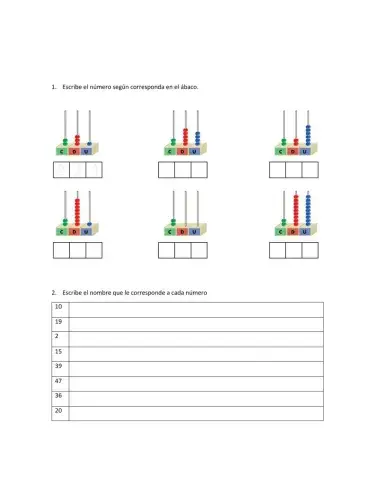 Abaco y escritura de numeos