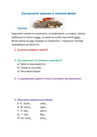 Съгласни звукове и техните букви