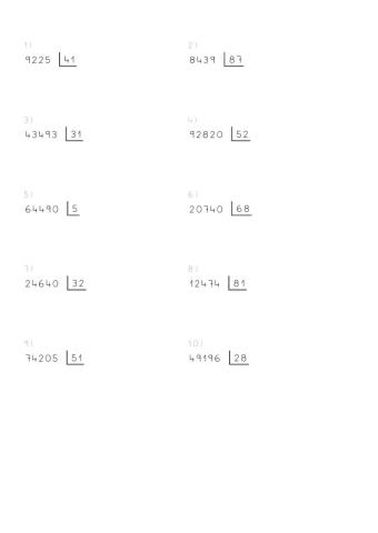 Divisiones exactas 2 CIFRAS DIVISOR