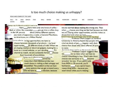 Is too much choice making us unhappy?