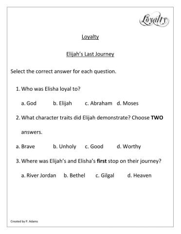 Elijah's Last Journey