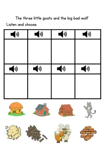 Three little goats worksheet
