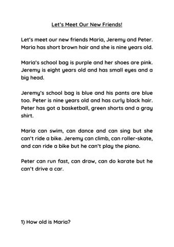 Reading Comprehension