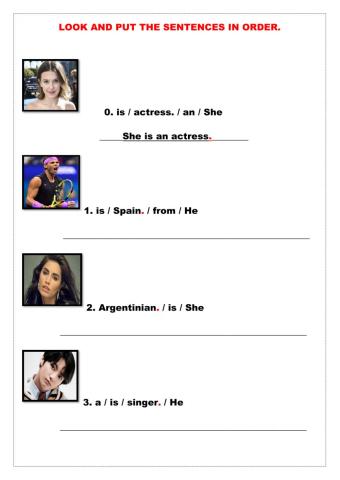 Put the sentences in order