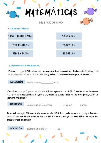 Mates del 8 al 12 de junio