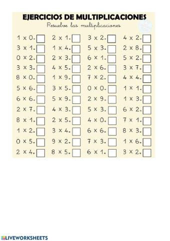 Repaso tablas multiplicar