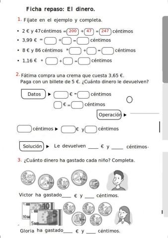 Repaso dinero 2º E.P.