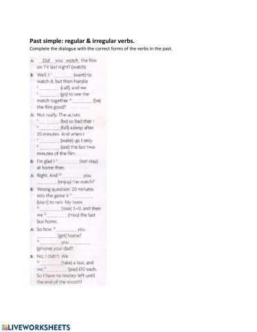 Regular & irregular verbs