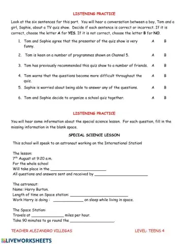 Pet listening practice