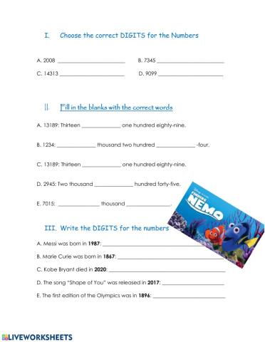 Numbers (Big Numbers)