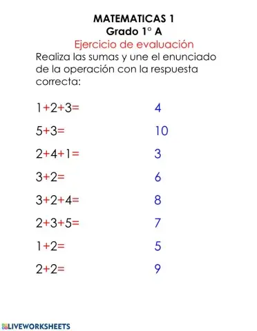 Ejercicio evaluación suma