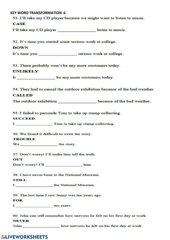 Fce word transformations 6