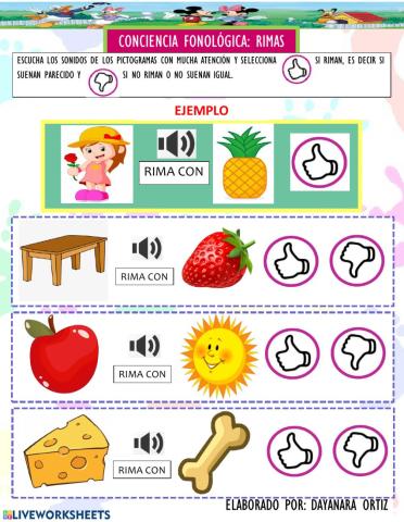 Conciencia Fonológica:Rimas