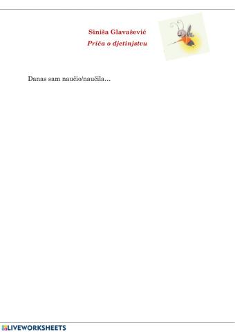 Siniša Glavašević, Priča o djetinjstvu