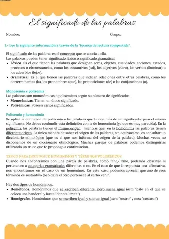 El significado de las palabras