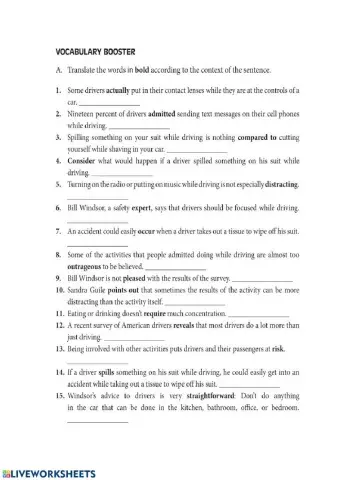 Module E Vocabulary Practice