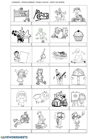 Thnigs I can do, actions, sports - English Class A1 unit 5