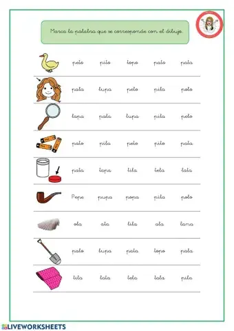 Marca la palabra correcta