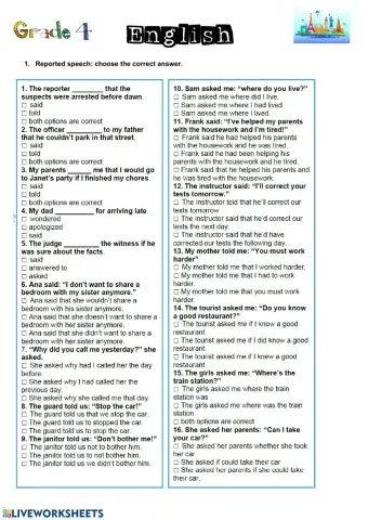 Reported Speech 4 mayo