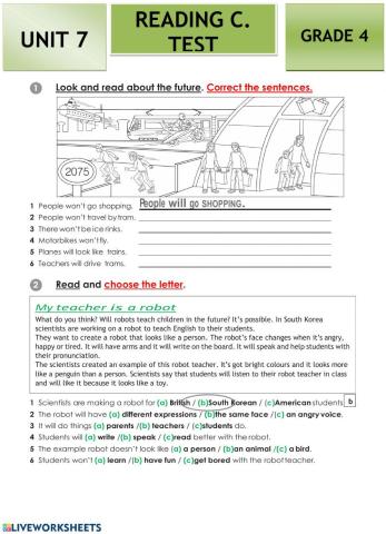 Reading comprehension U.7