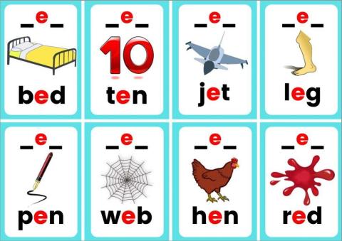 Cvc words, short e