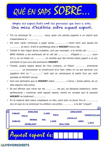 Que saps sobre... Hockey