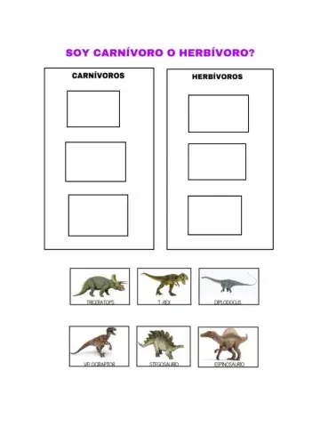 Dinosaurios carnívoros y herbívoros