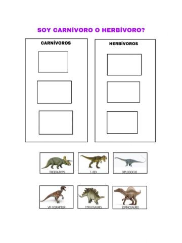 Dinosaurios carnívoros y herbívoros