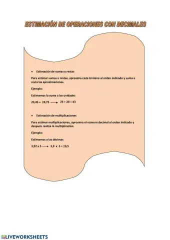 Estimación de operaciones con decimales
