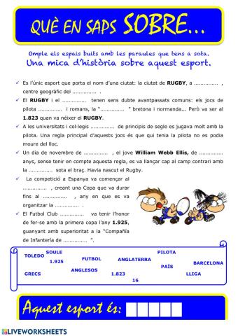 Que saps sobre... Rugby